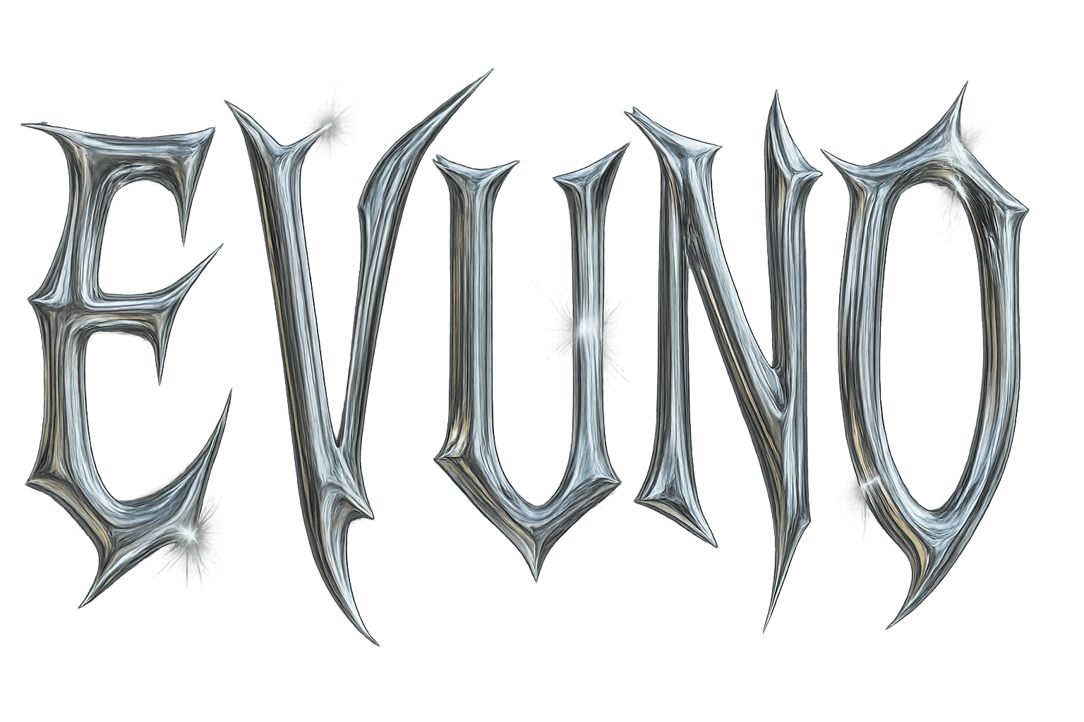 EVUNO metallic wordmark